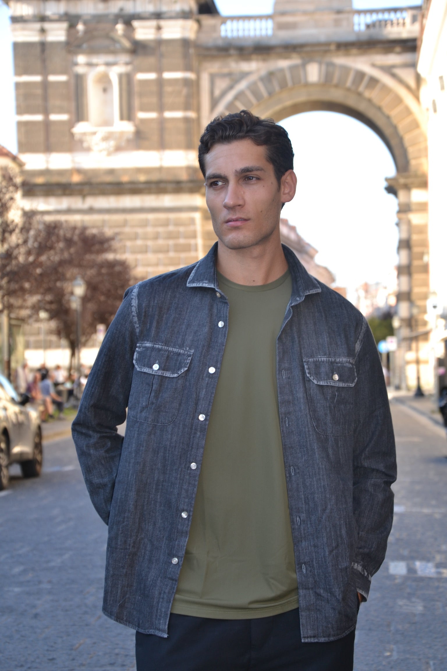 Dan Shirt Jeans Scuro