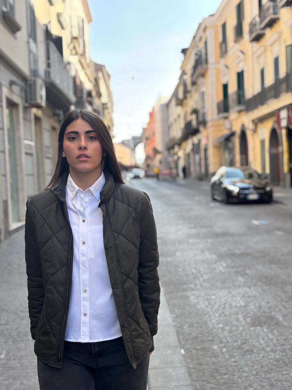 Women's Olive Green Diamond Quilted Jacket - Lightweight Polyester Outerwear