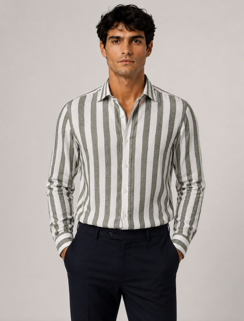 Camicia Lino verde 69/06