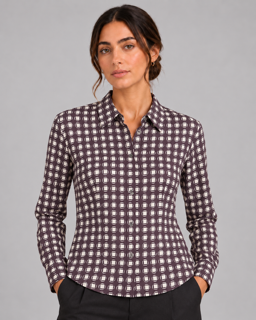 Camicia Sophia coffe non stiro