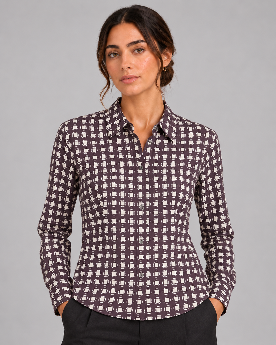 Camicia Sophia coffe non stiro