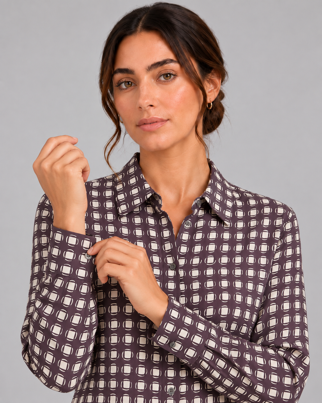 Camicia Sophia coffe non stiro