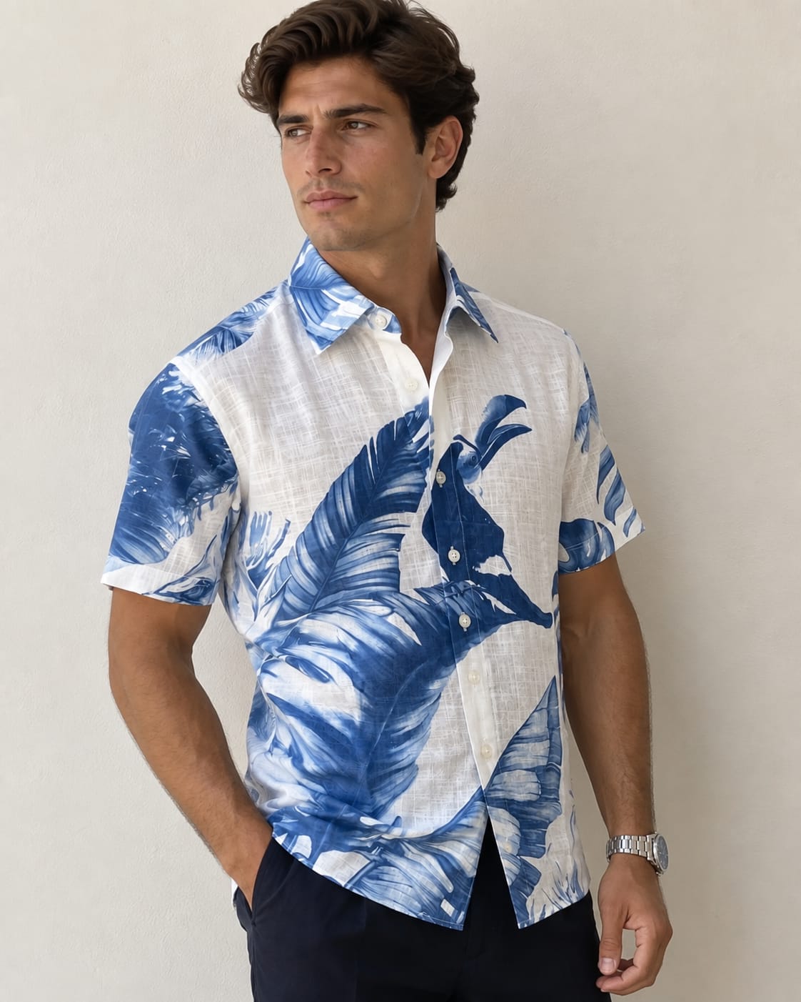 Camicia Lino palma