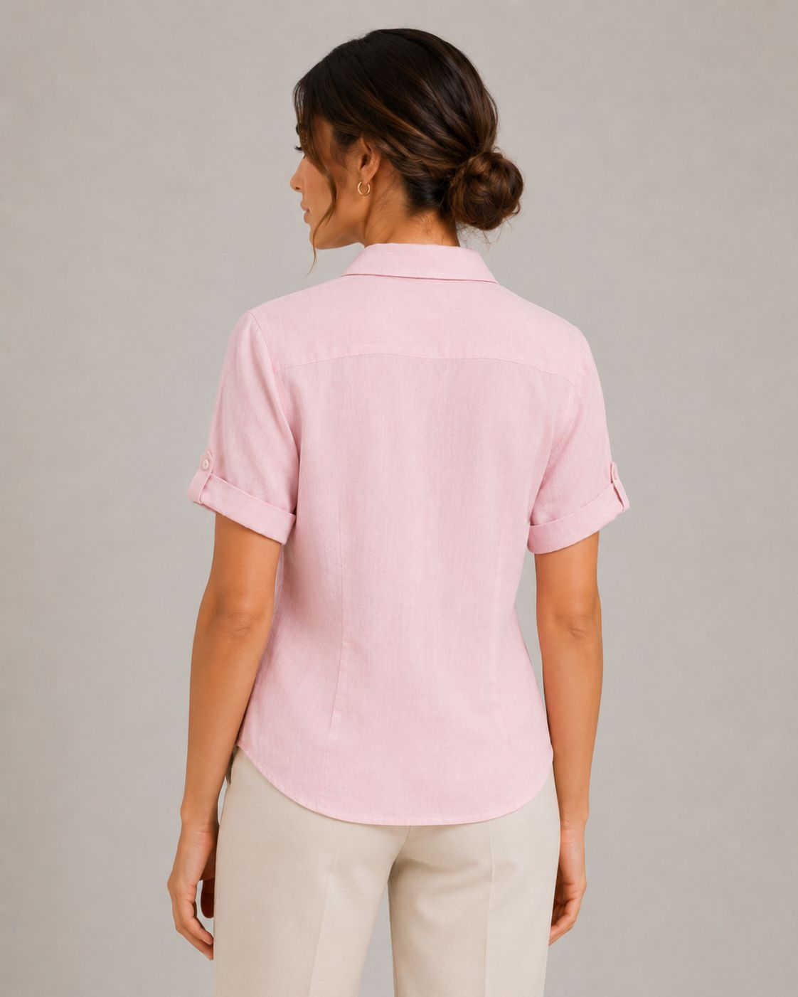 Camicia Lino rosa