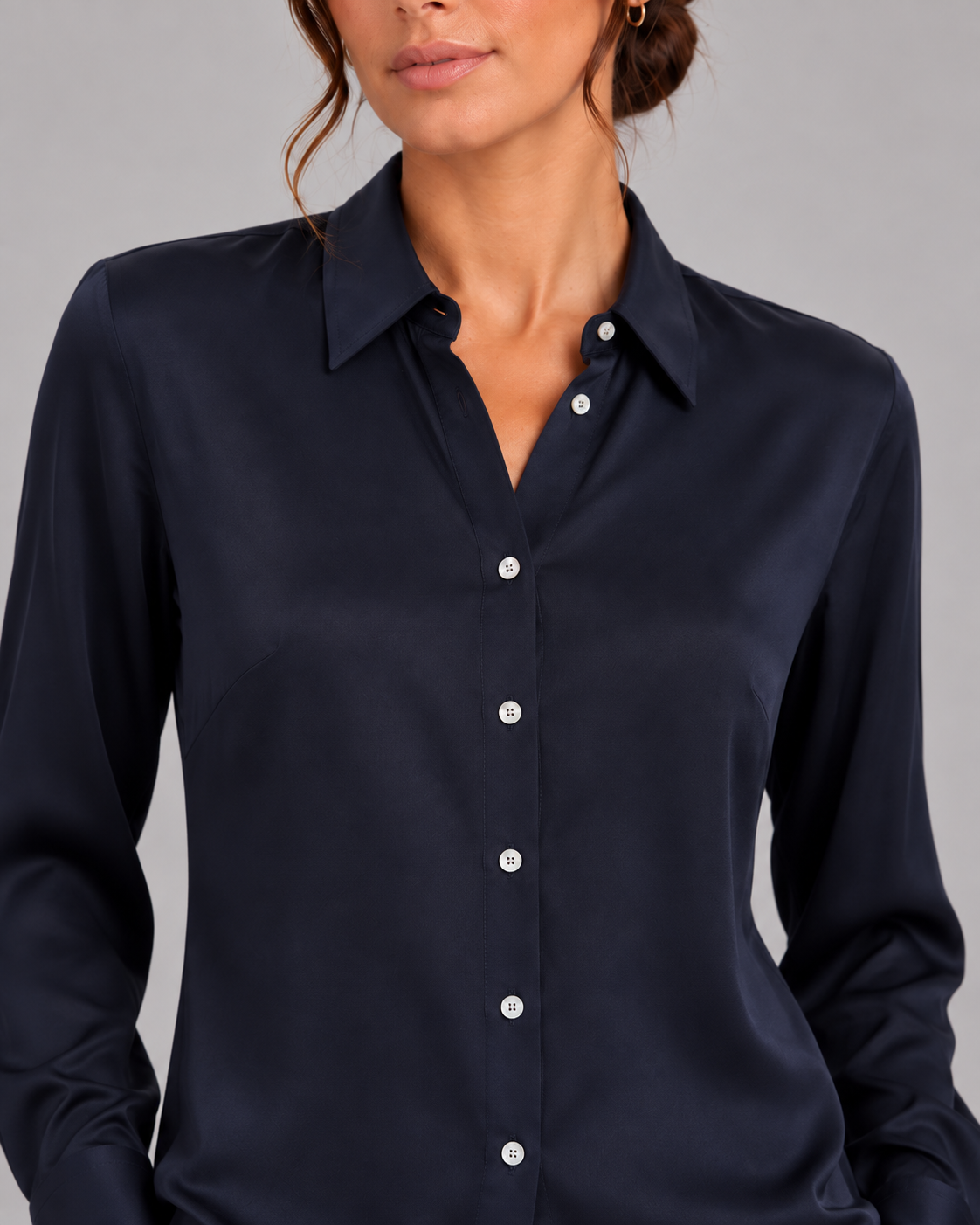 Camicia blu Nico in seta