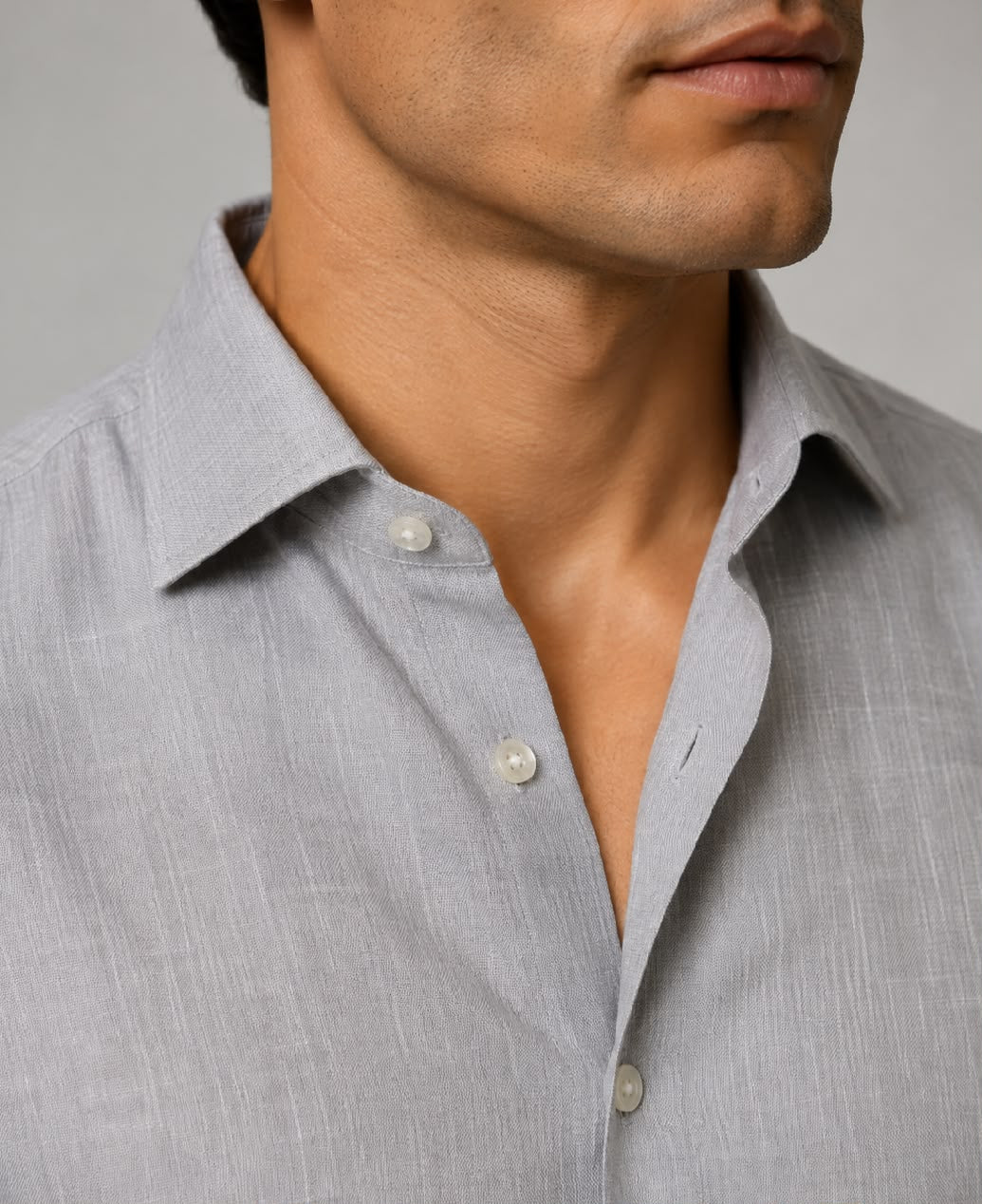 Camicia Lino brami grigio