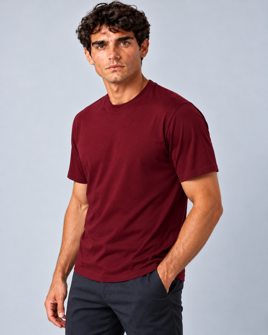 T-shirt  in Filo di Scozia bordeaux