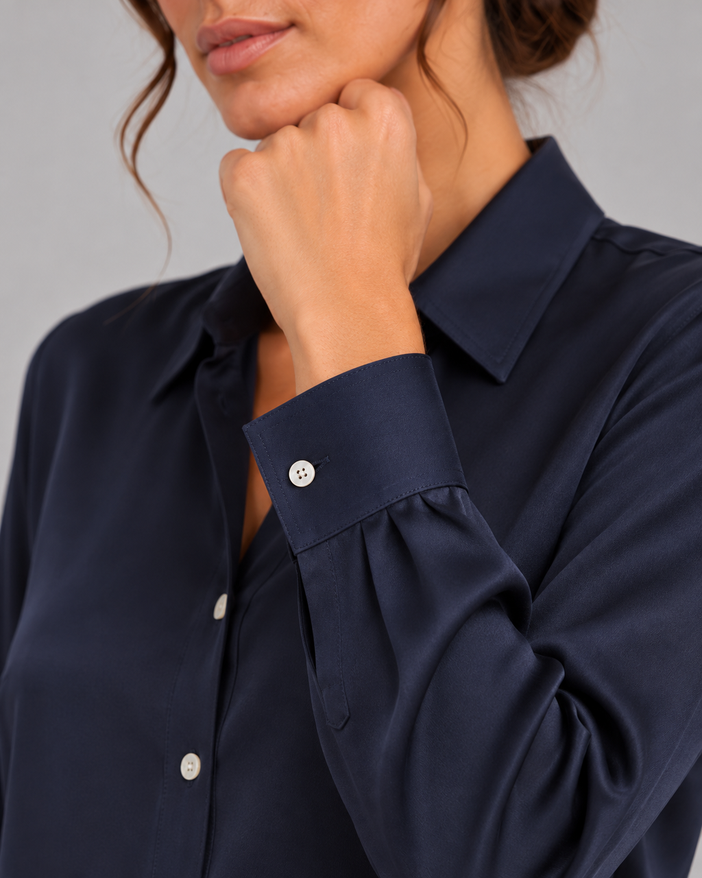 Camicia blu Nico in seta
