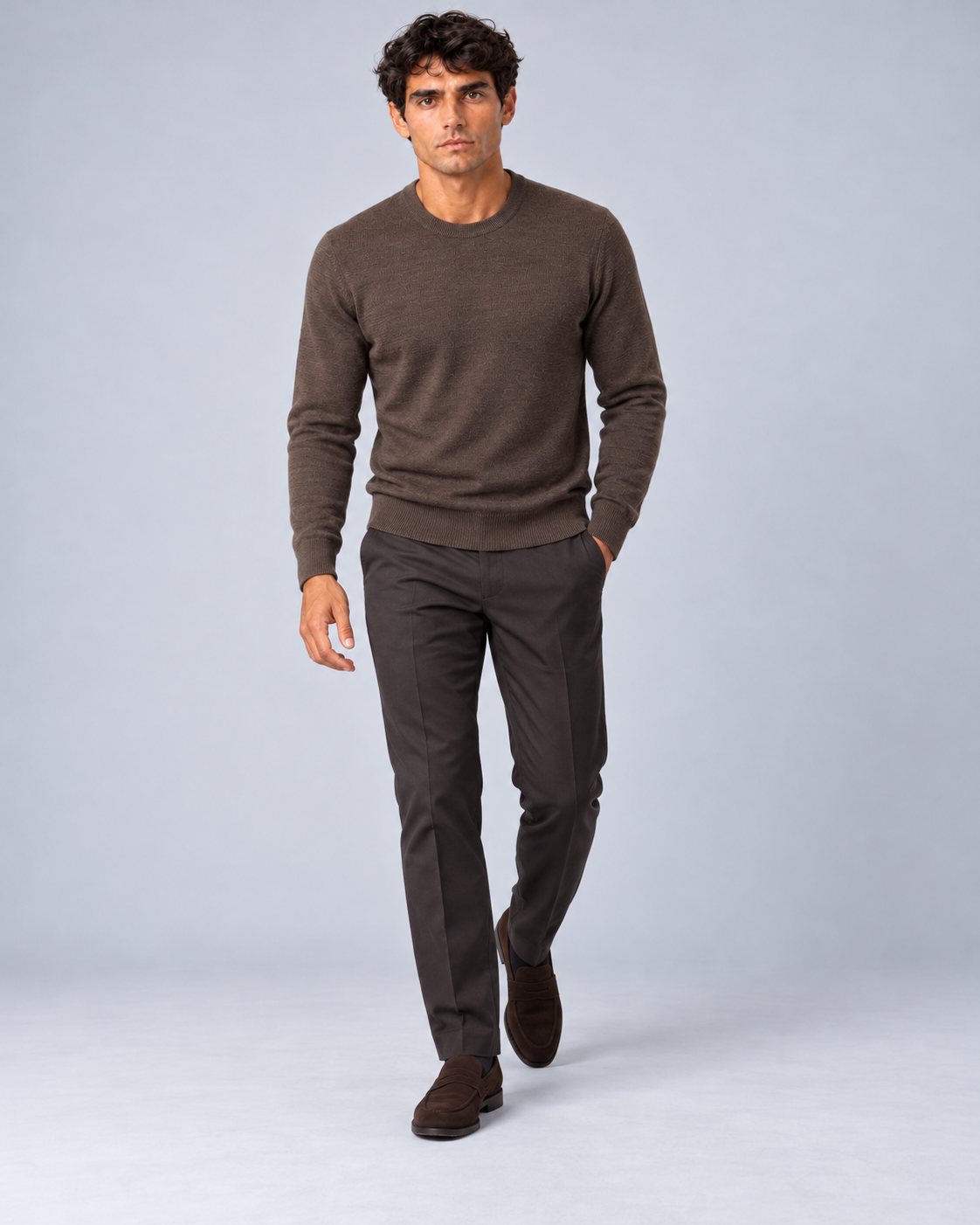 Maglia in lana merino marrone