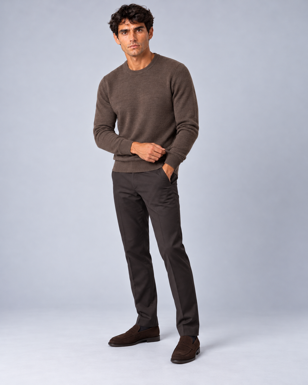 Maglia in lana merino marrone