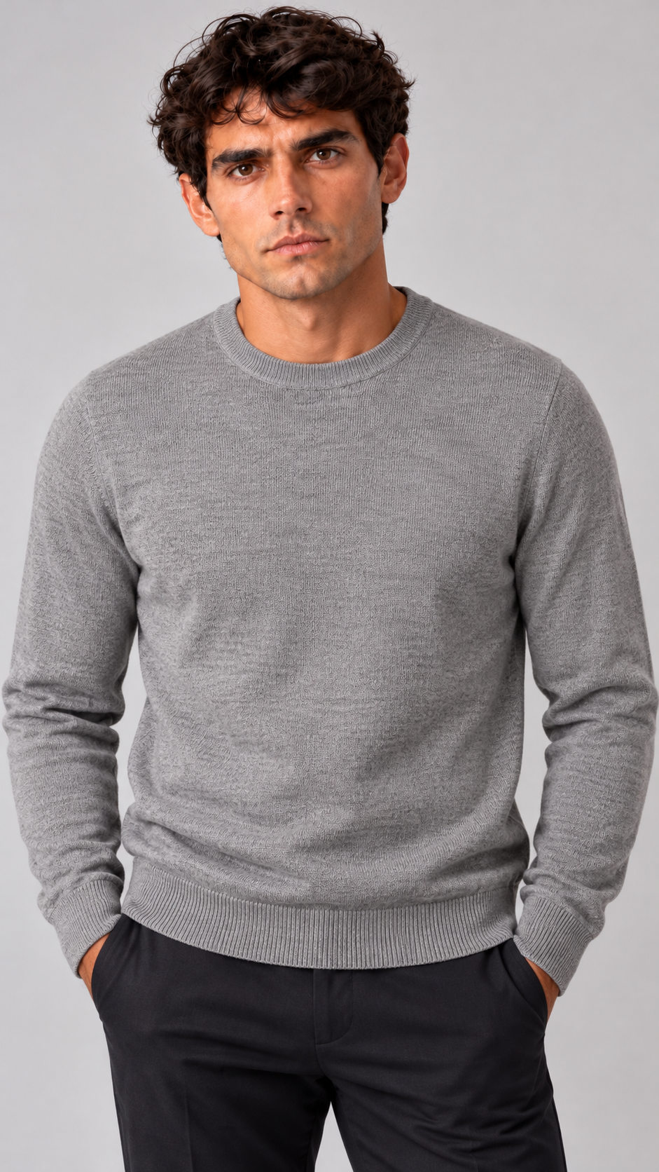 Maglia in lana merino grigio