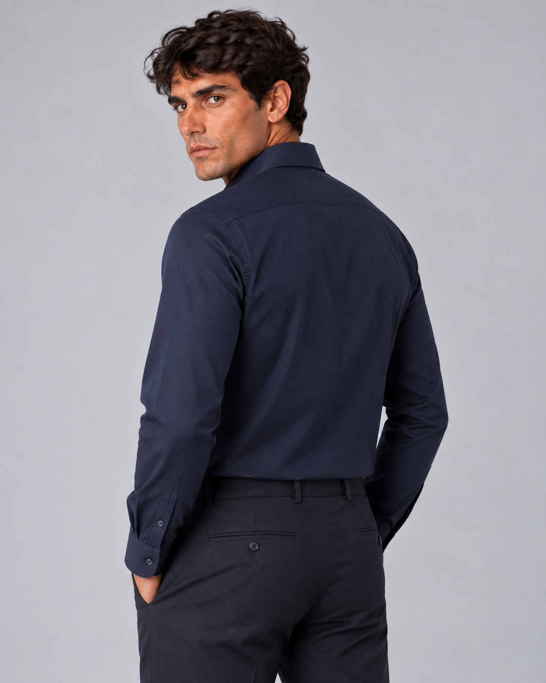 Camicia blu non stiro regular