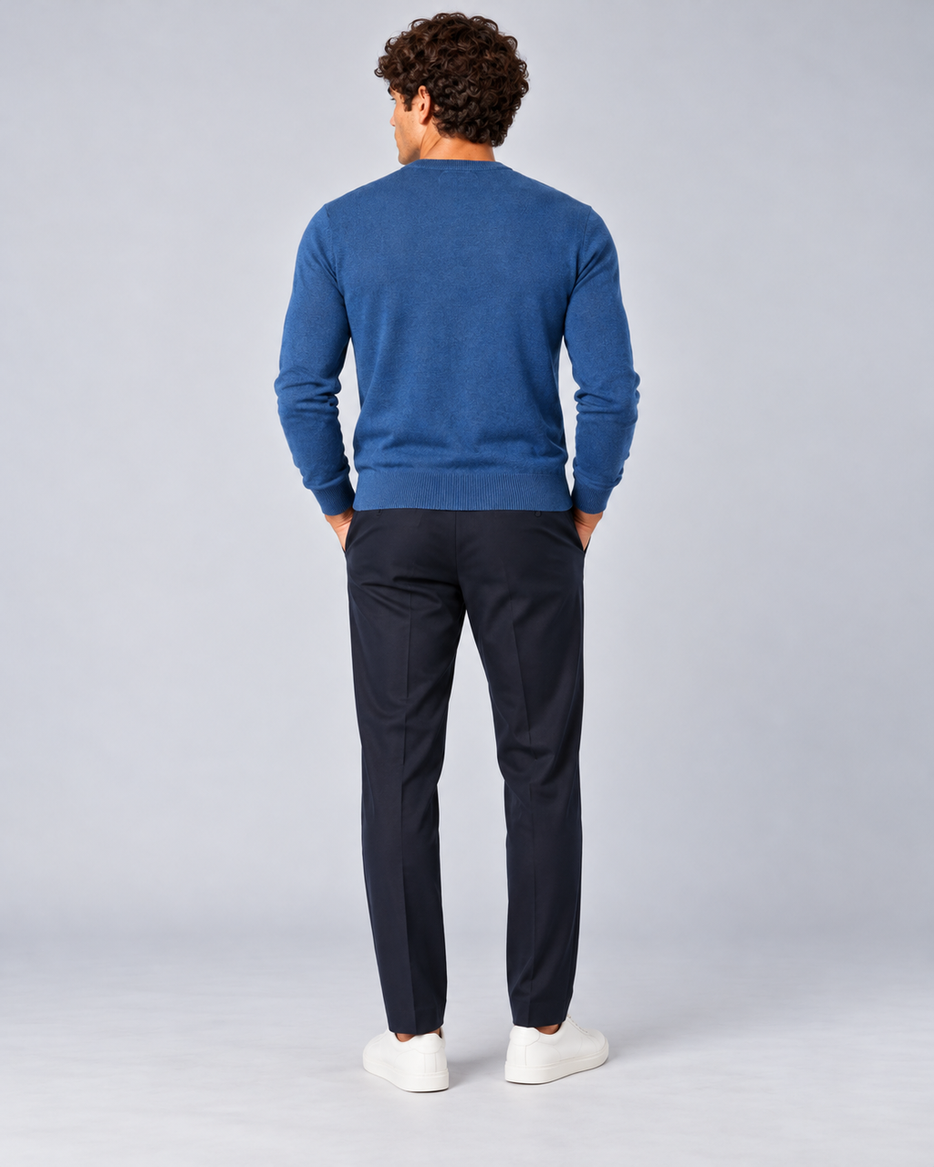 Maglia in lana Merino blu