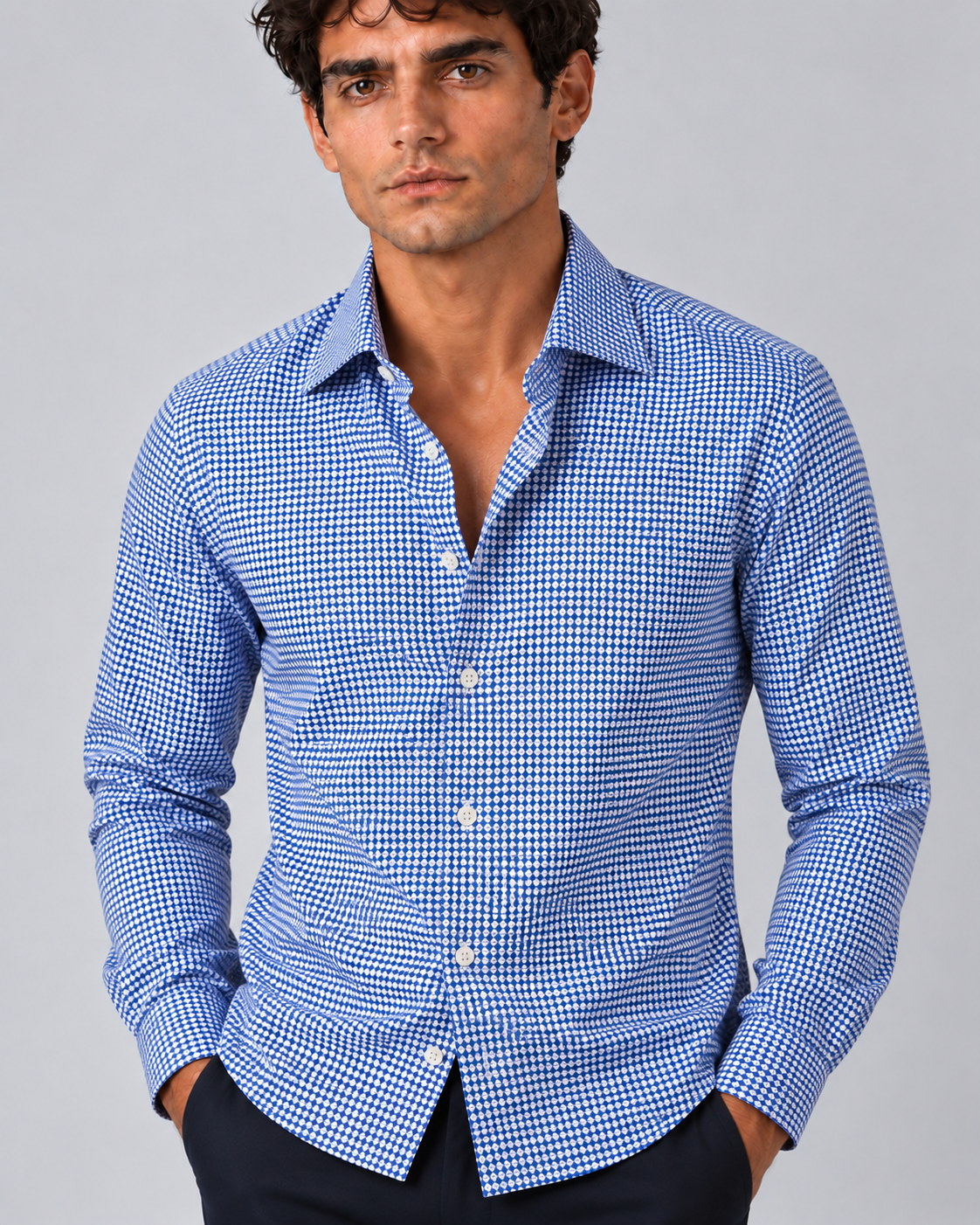 Camicia Michel point azzurro