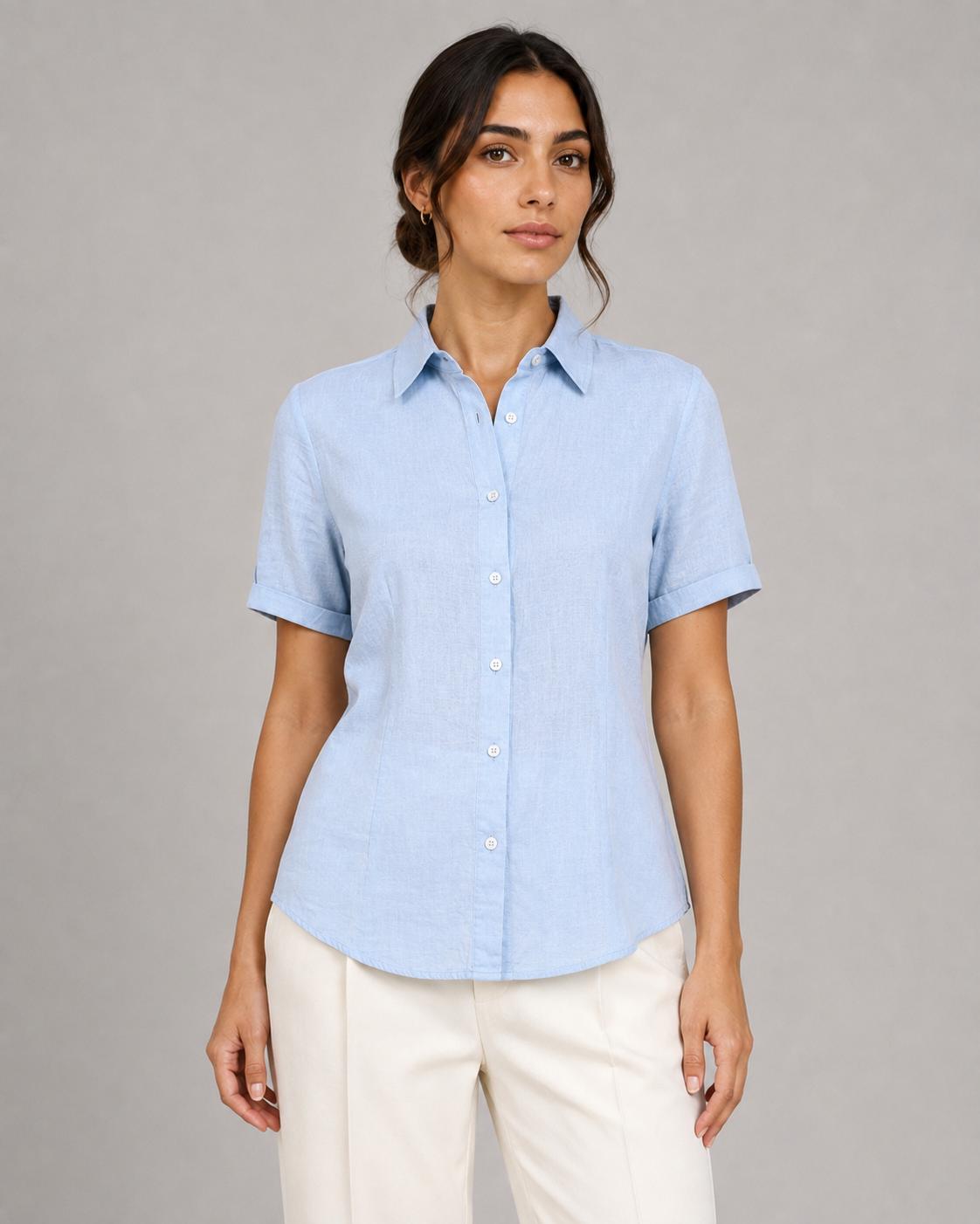 Camicia Lino azzurra