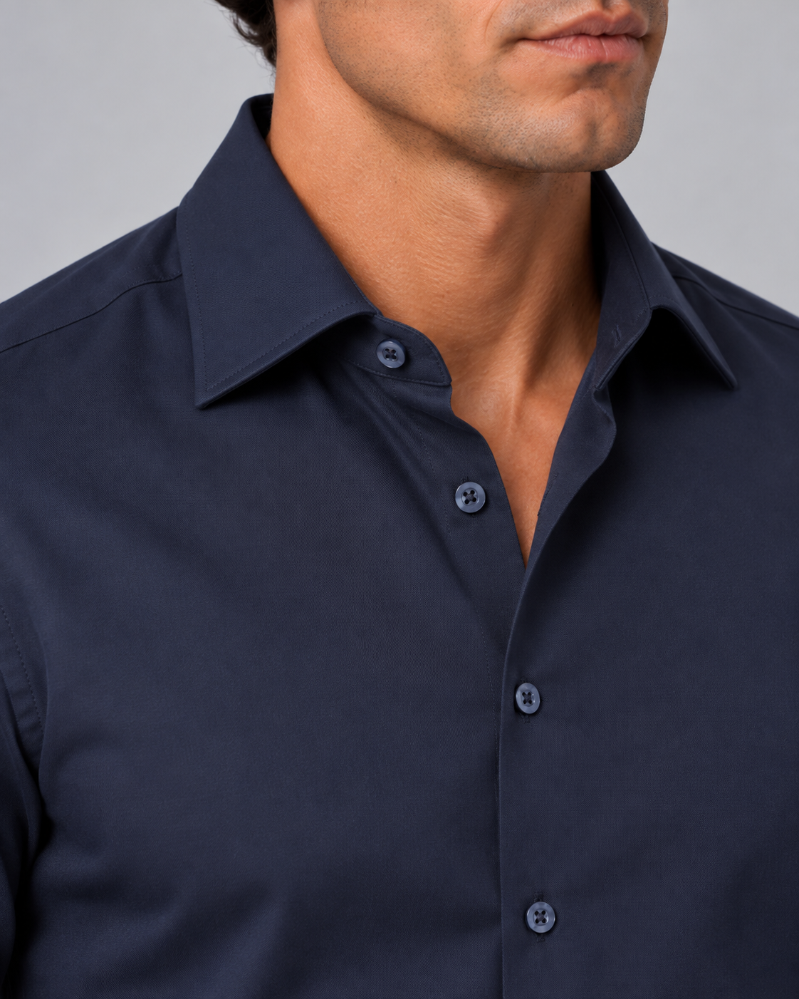 Camicia blu non stiro regular