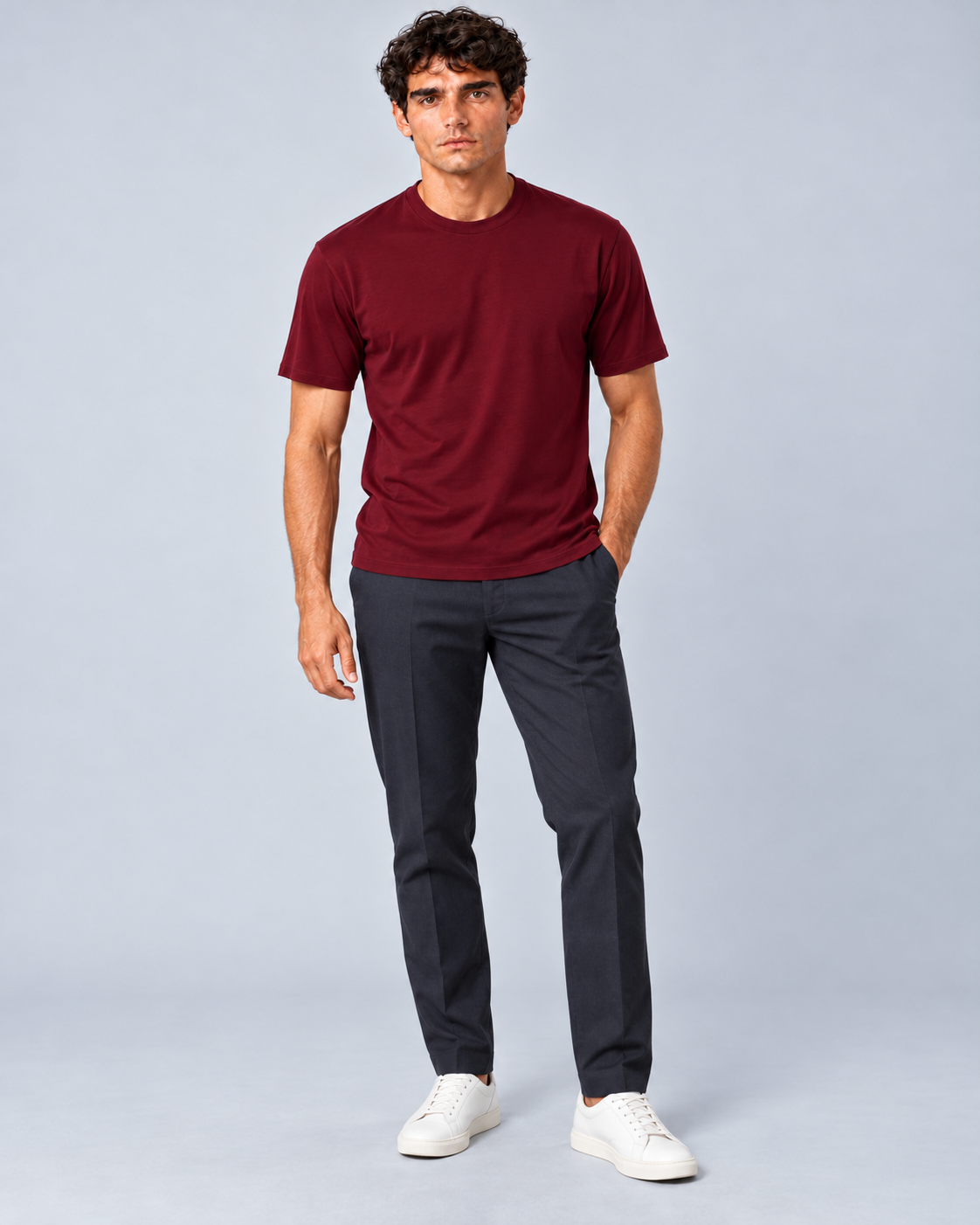 T-shirt  in Filo di Scozia bordeaux