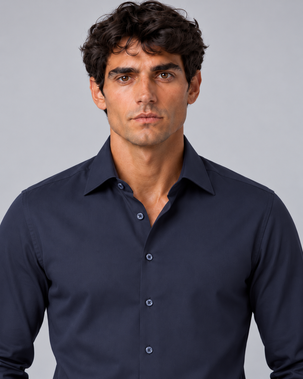 Camicia blu non stiro slim