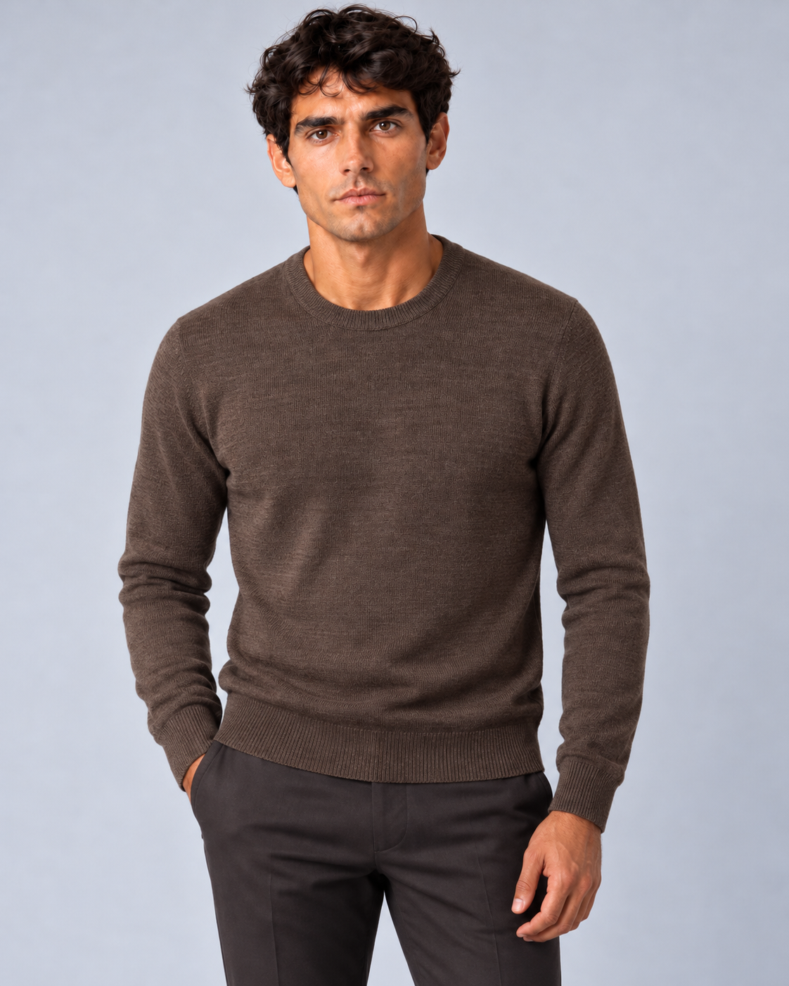 Maglia in lana merino marrone