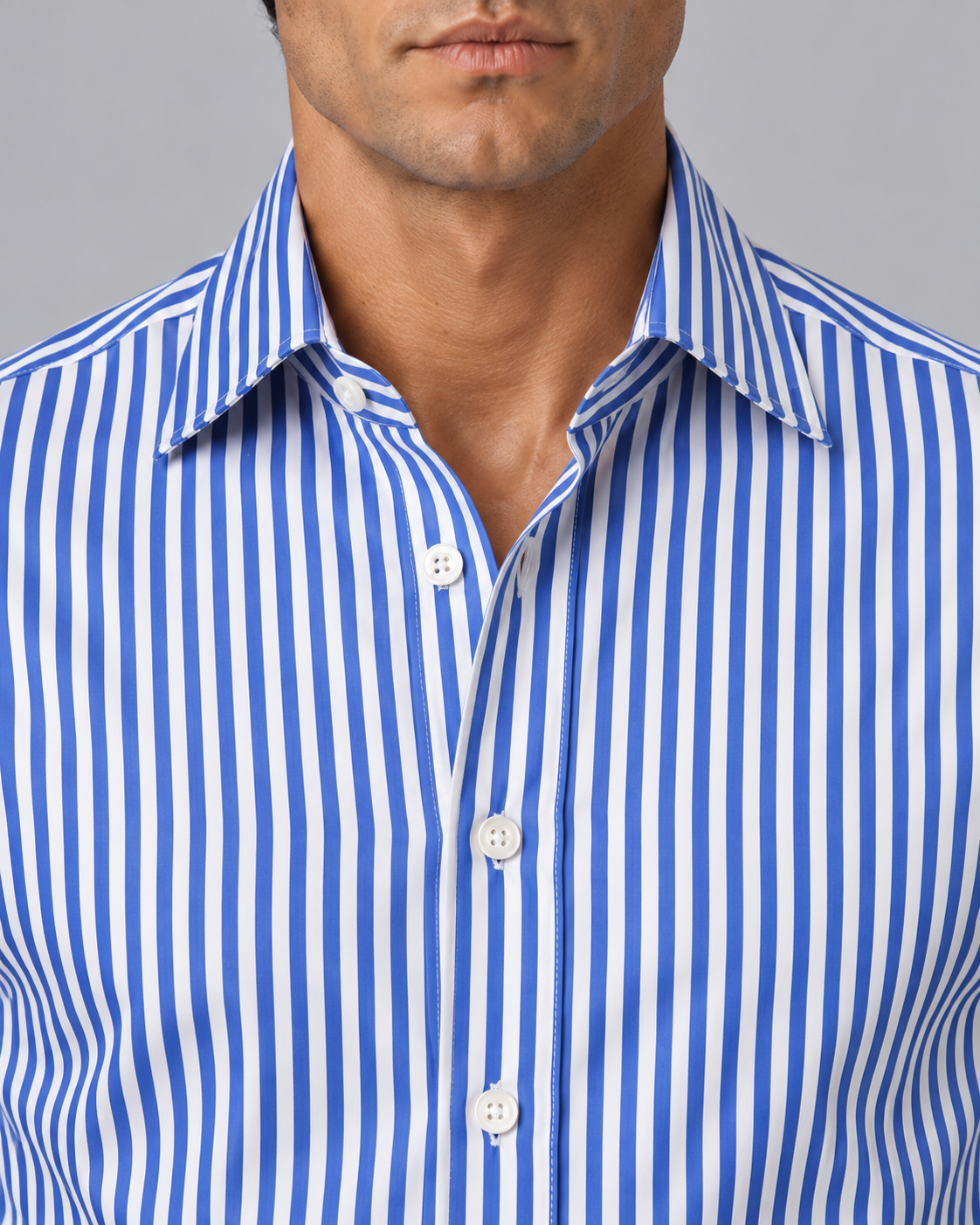 Camicia righe blu/bianco non stiro