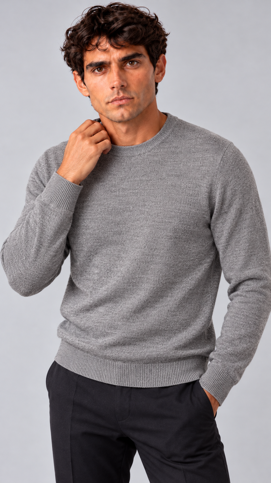 Maglia in lana merino grigio
