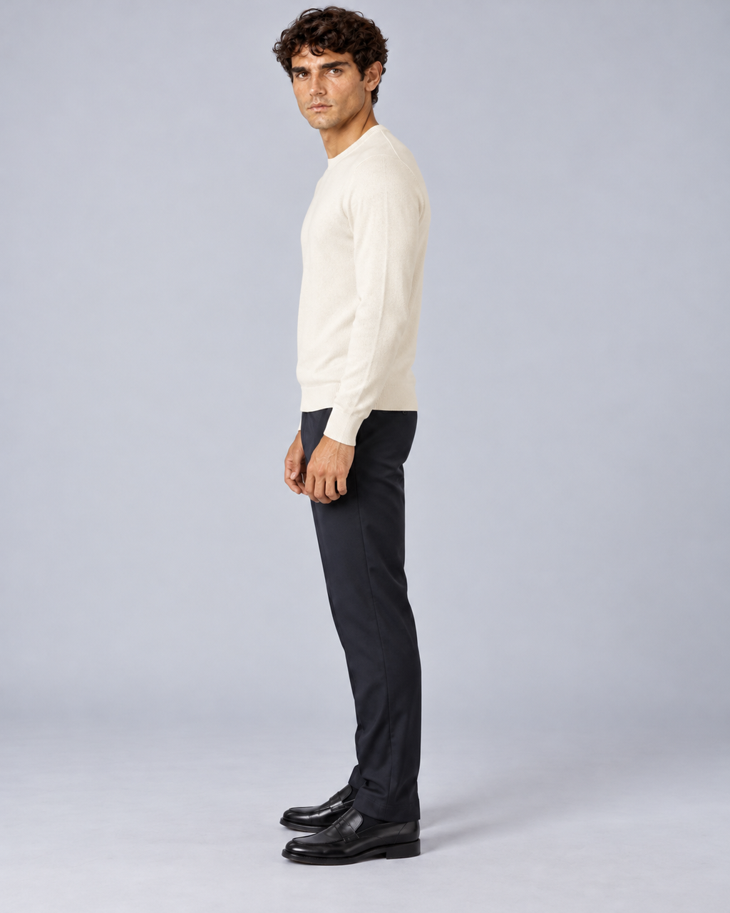 Maglia in lana merino bianco