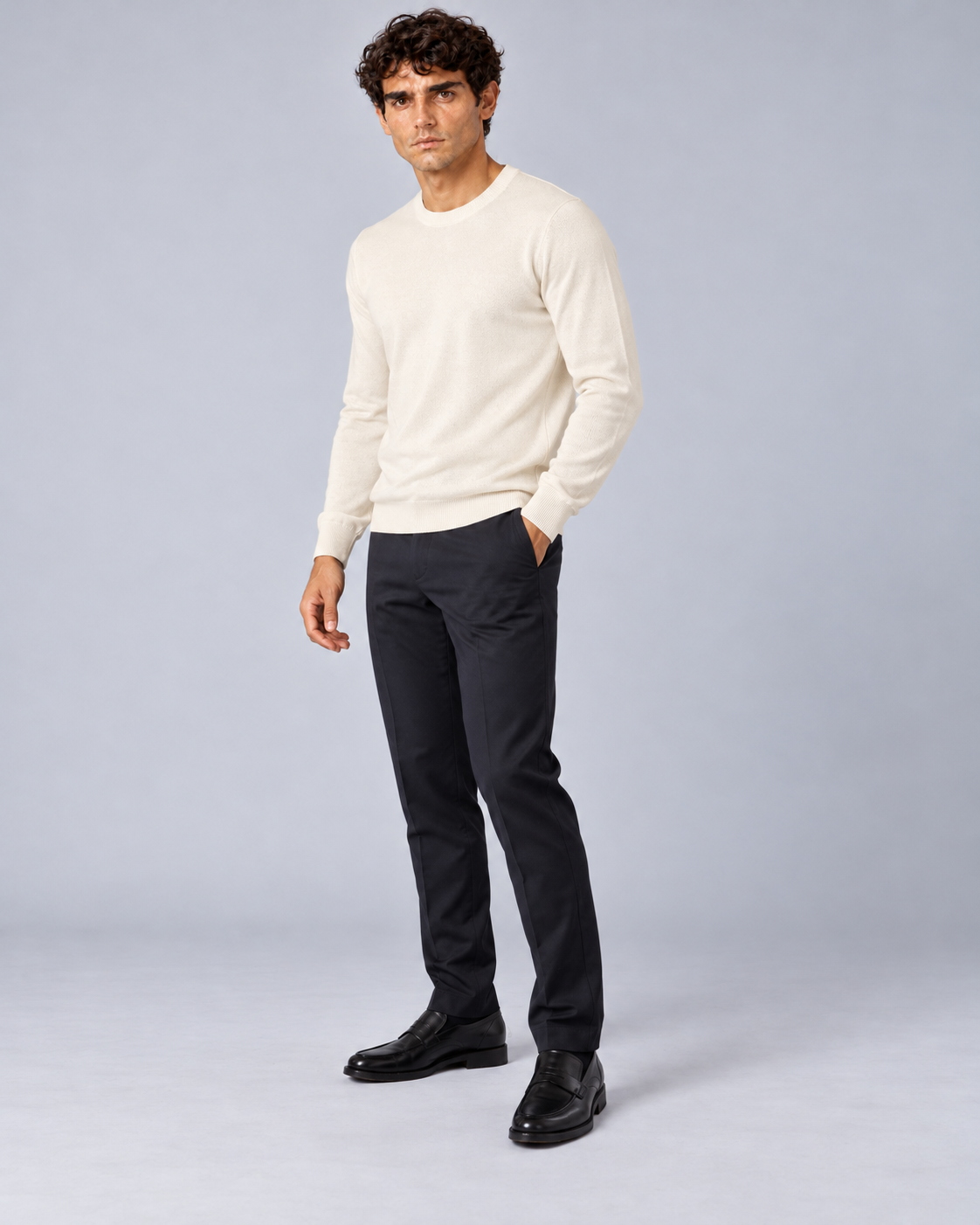 Maglia in lana merino bianco