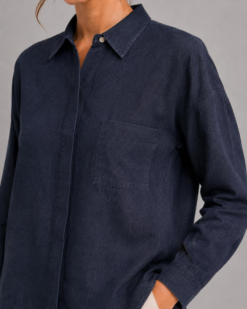 Camicia overtina indaco