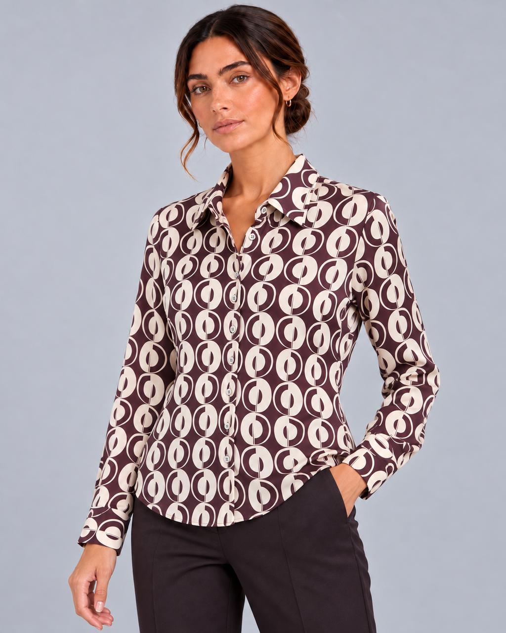 Camicia non stiro choccolate