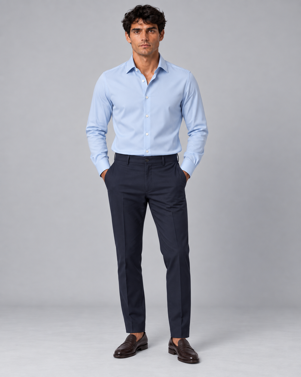 Camicia azzurro non stiro