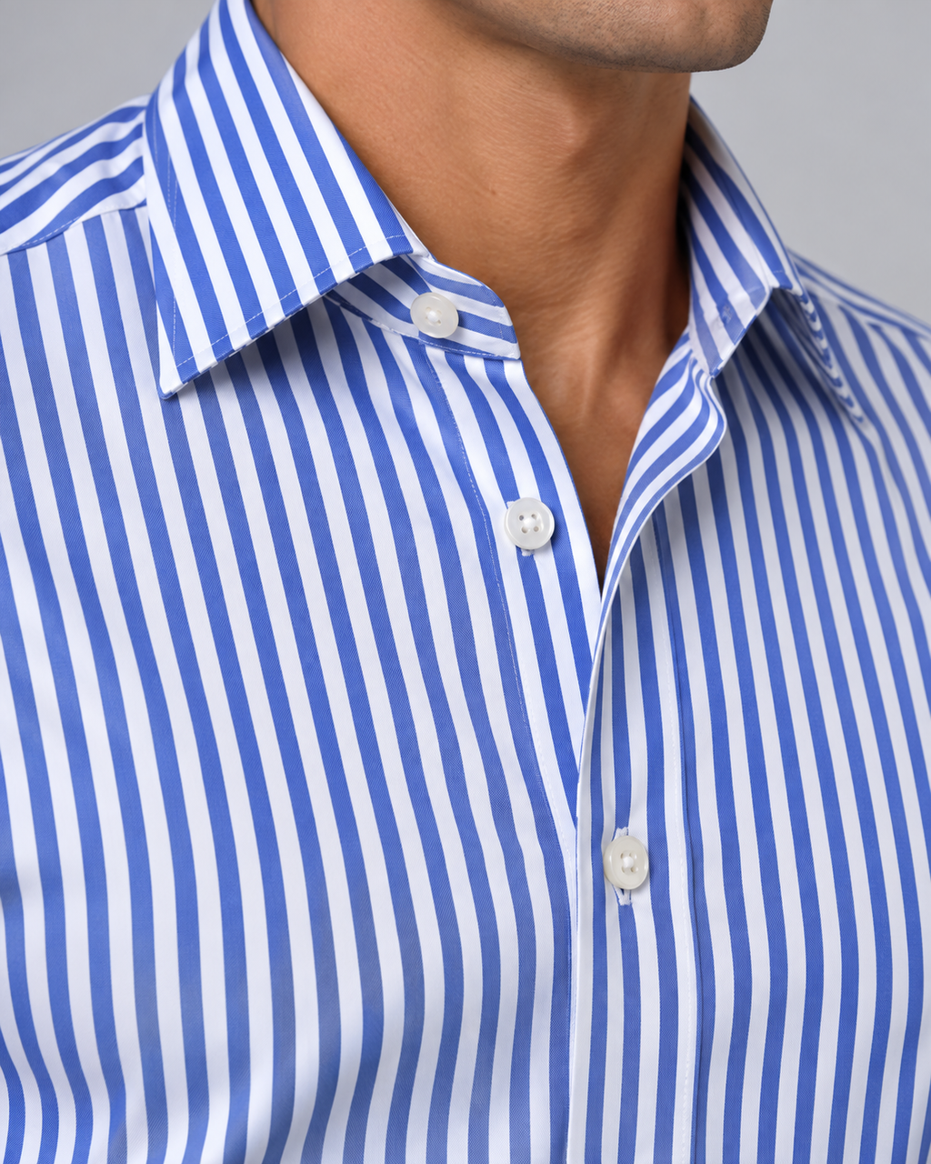 Camicia righe blu/bianco non stiro