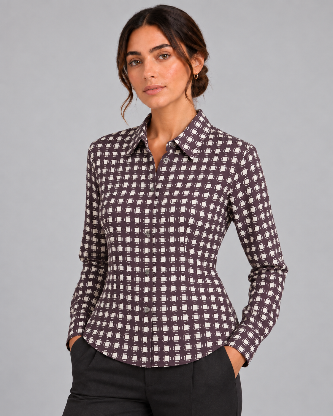 Camicia Sophia coffe non stiro