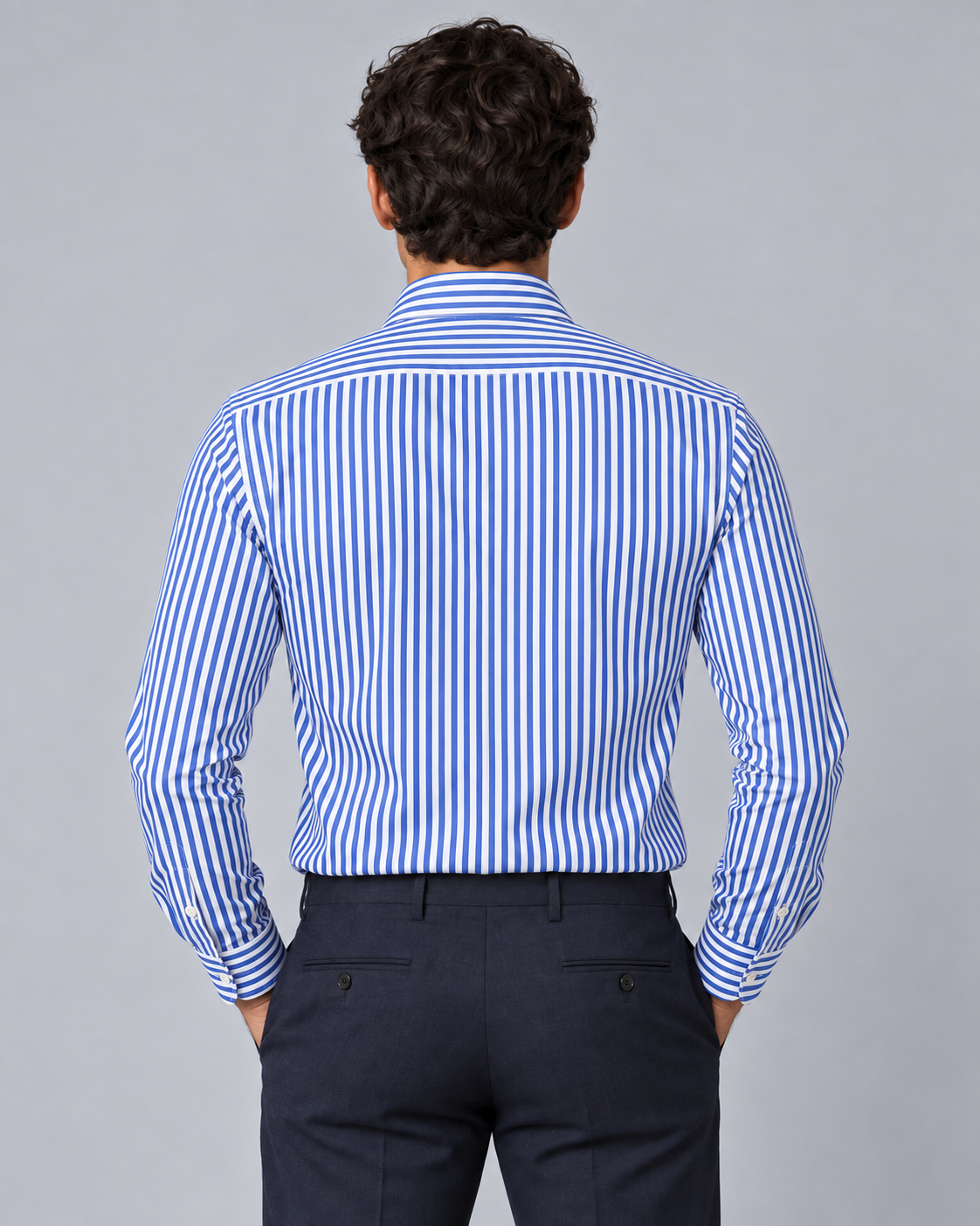 Camicia righe blu/bianco non stiro