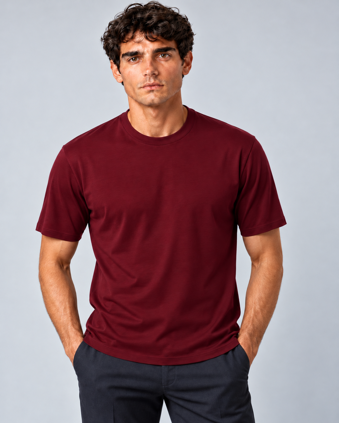 T-shirt  in Filo di Scozia bordeaux