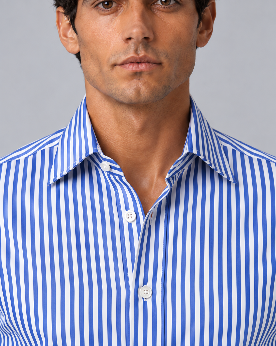Camicia righe blu/bianco non stiro