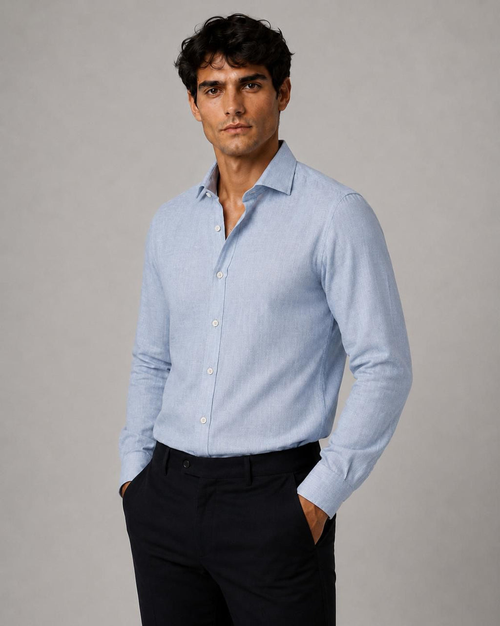 Camicia Lino azzurra