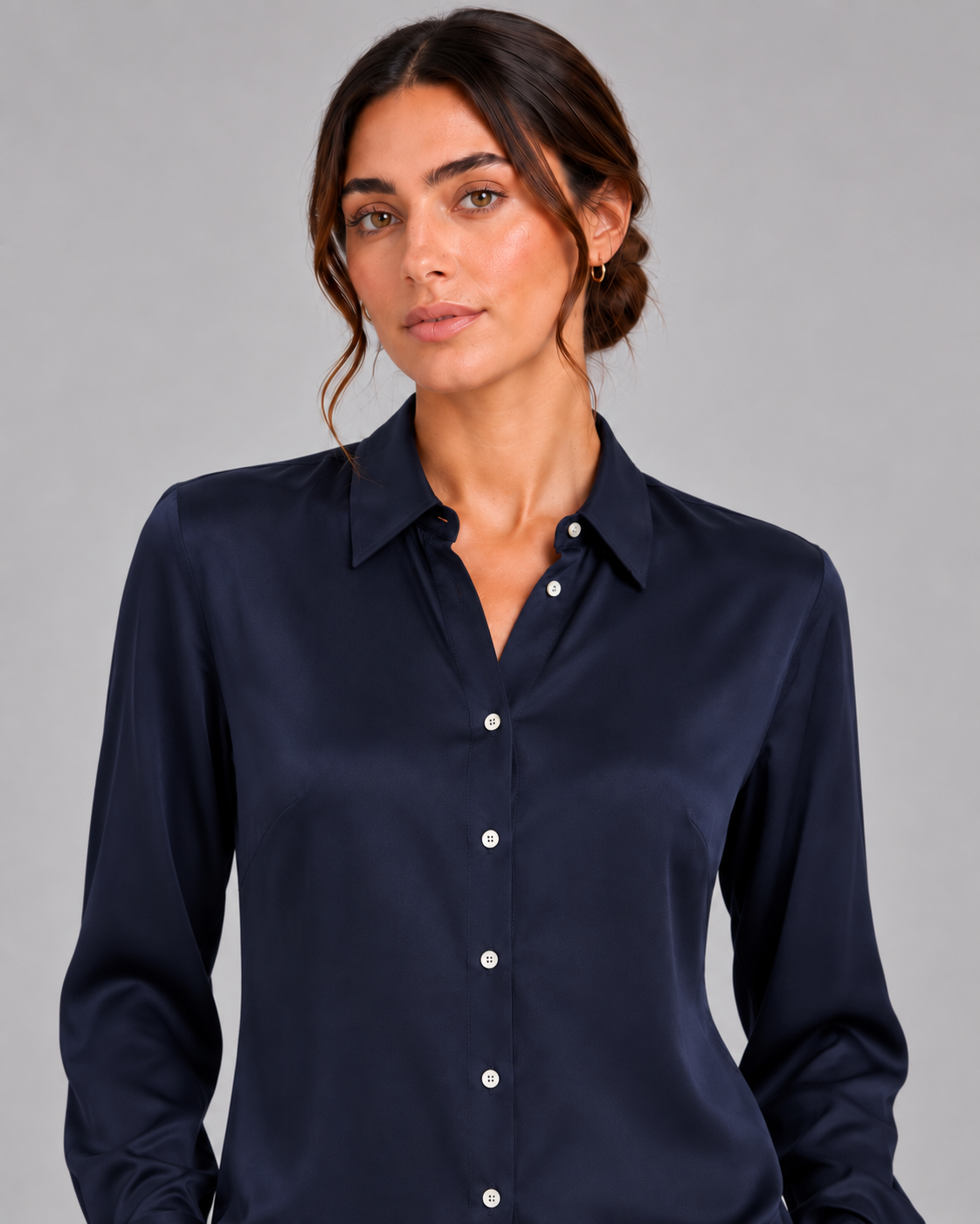 Camicia blu Nico in seta