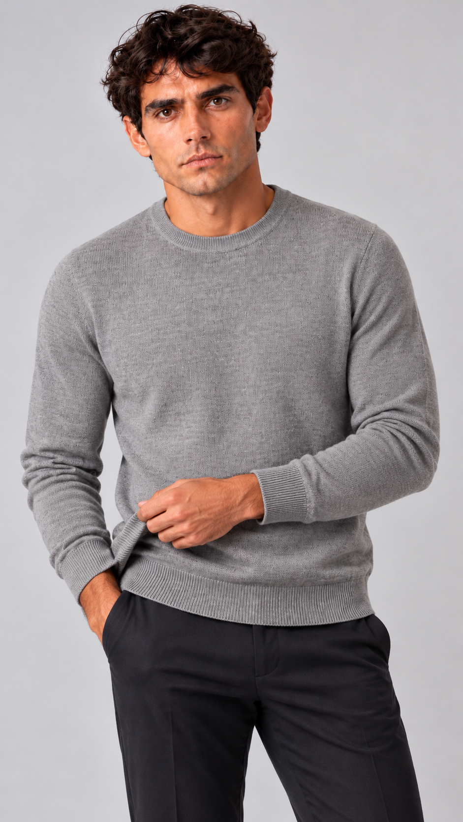 Maglia in lana merino grigio
