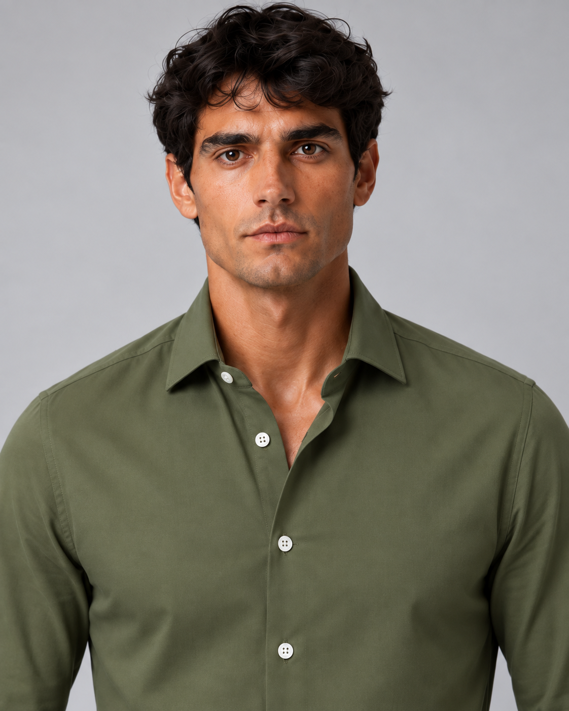 Camicia verde Militare non stiro