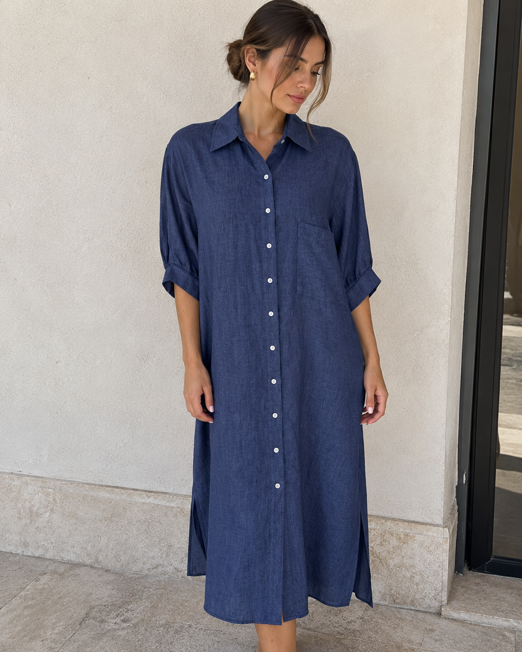 Abito in lino blu