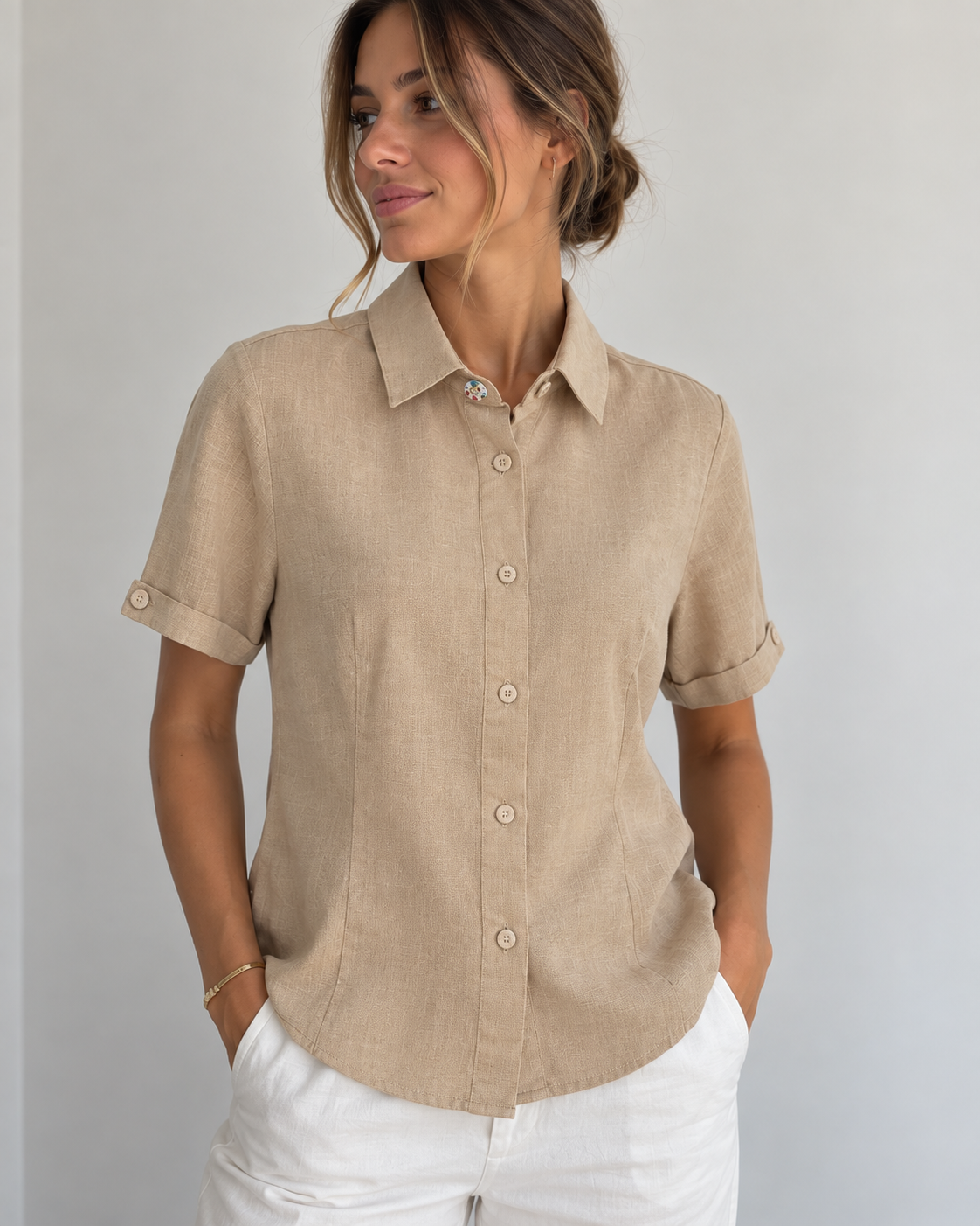 Camicia Lino sabbia