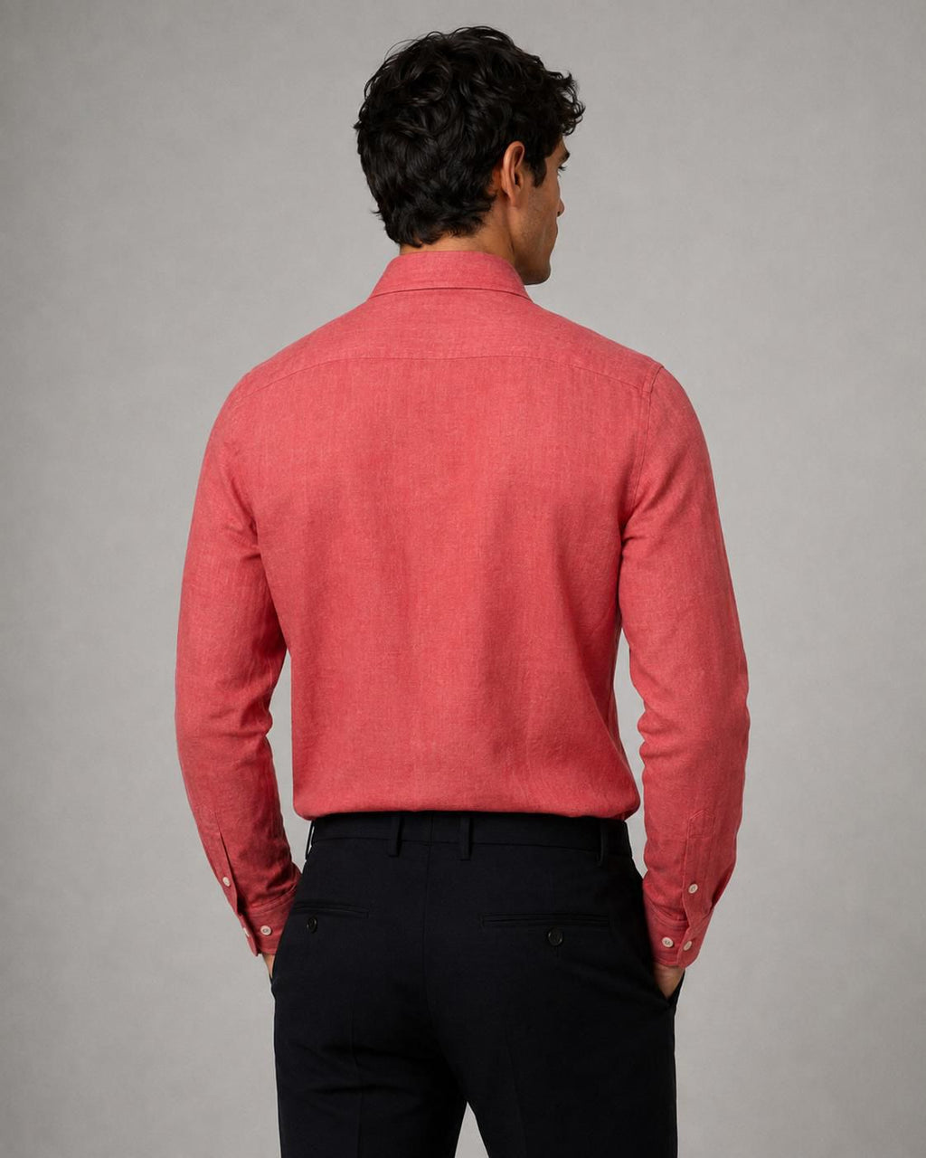 Camicia Lino corallo