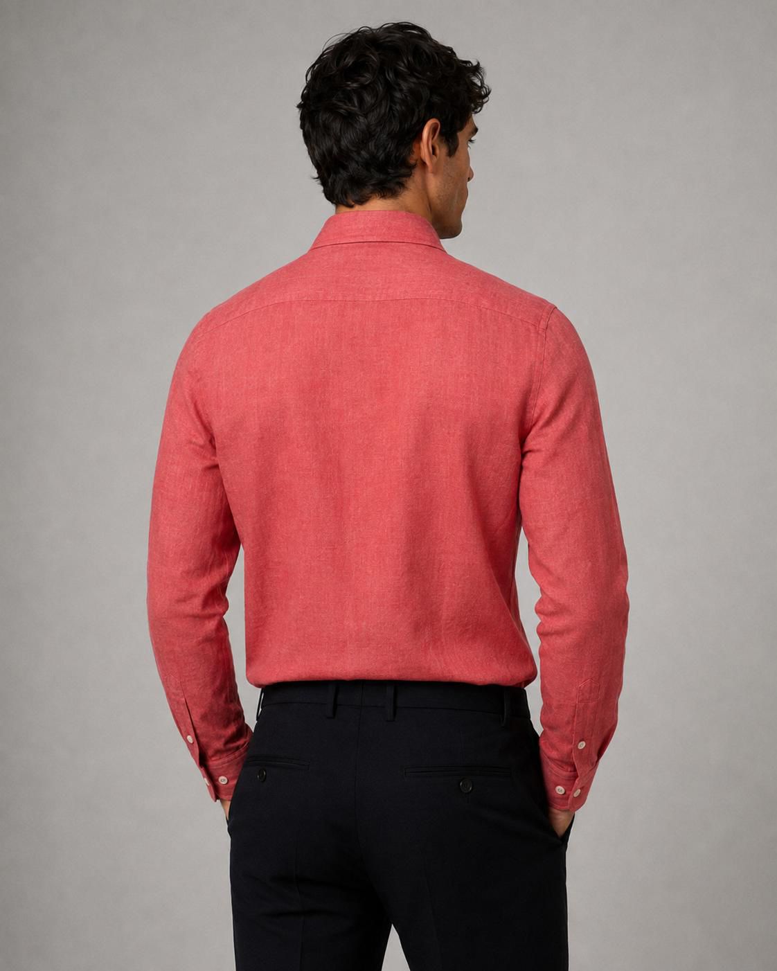 Camicia Lino corallo