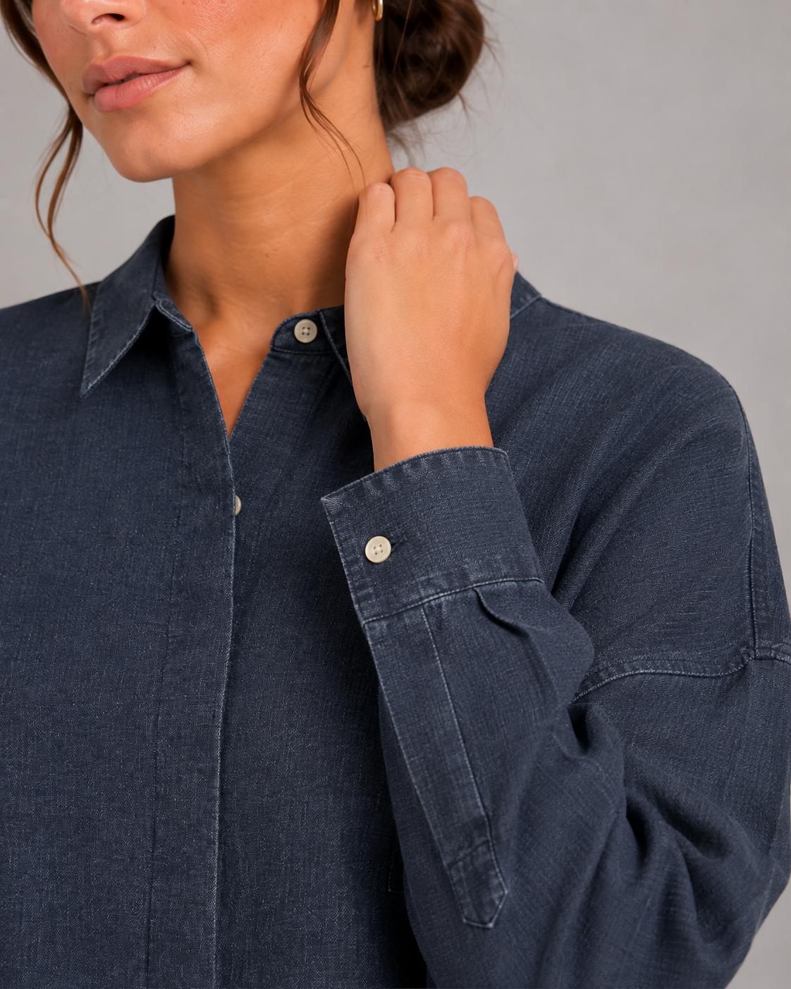 Camicia overtina indaco