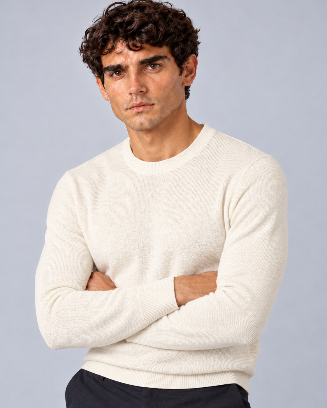 Maglia in lana merino bianco