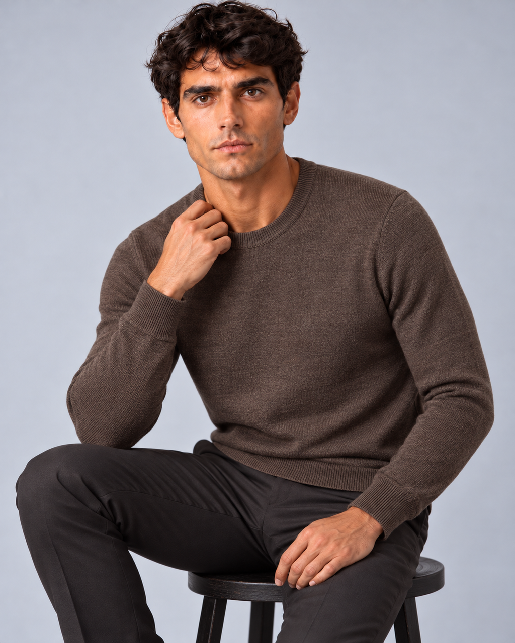 Maglia in lana merino marrone