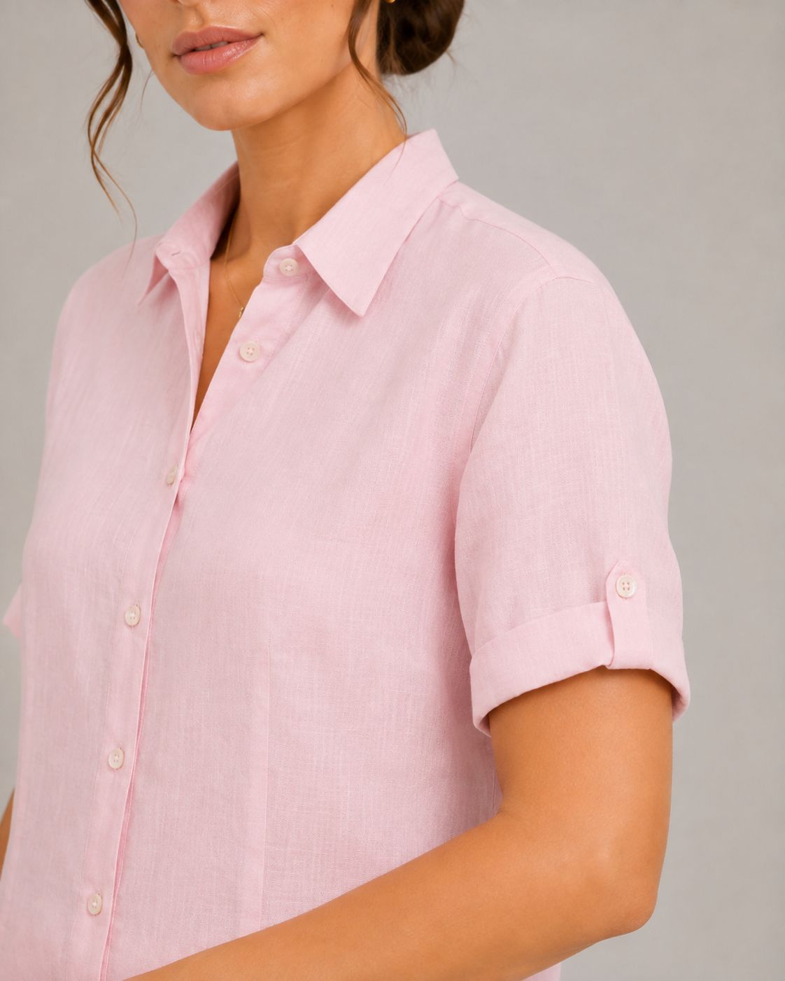 Camicia Lino rosa