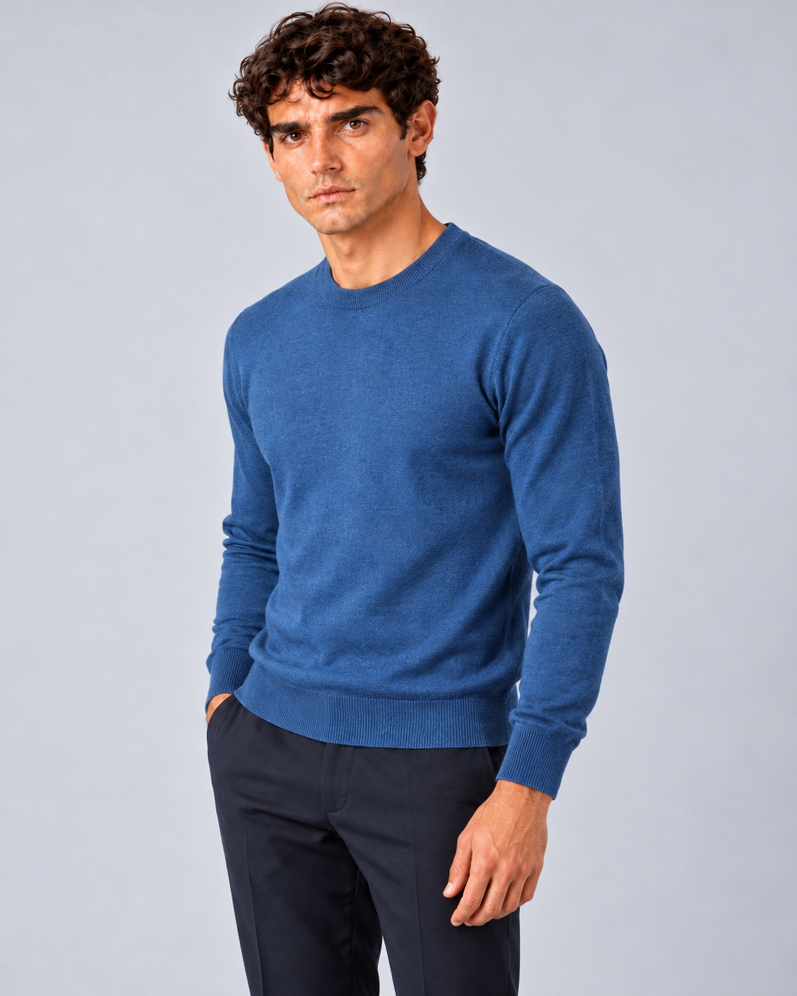 Maglia in lana Merino blu
