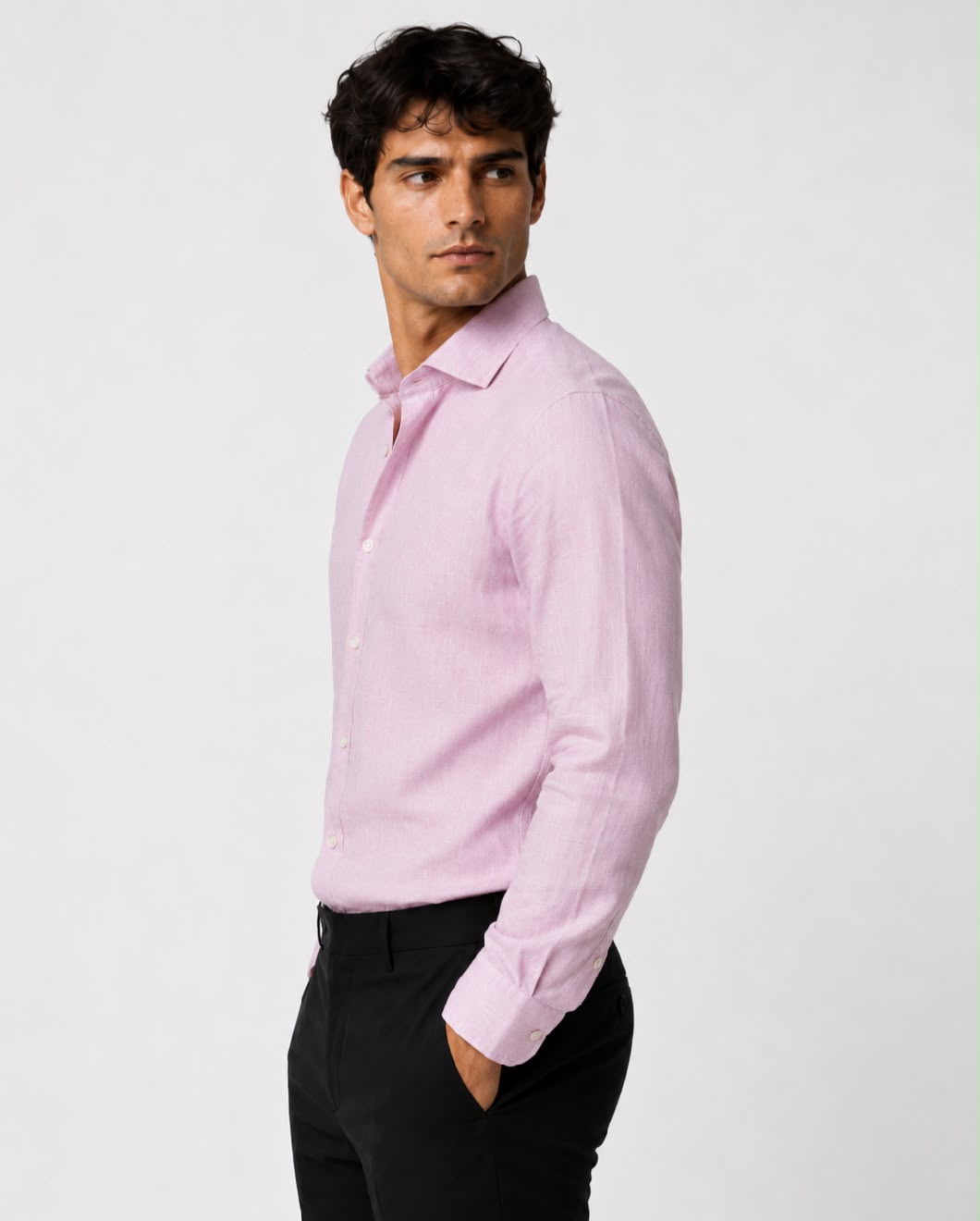 Camicia Lino rosa