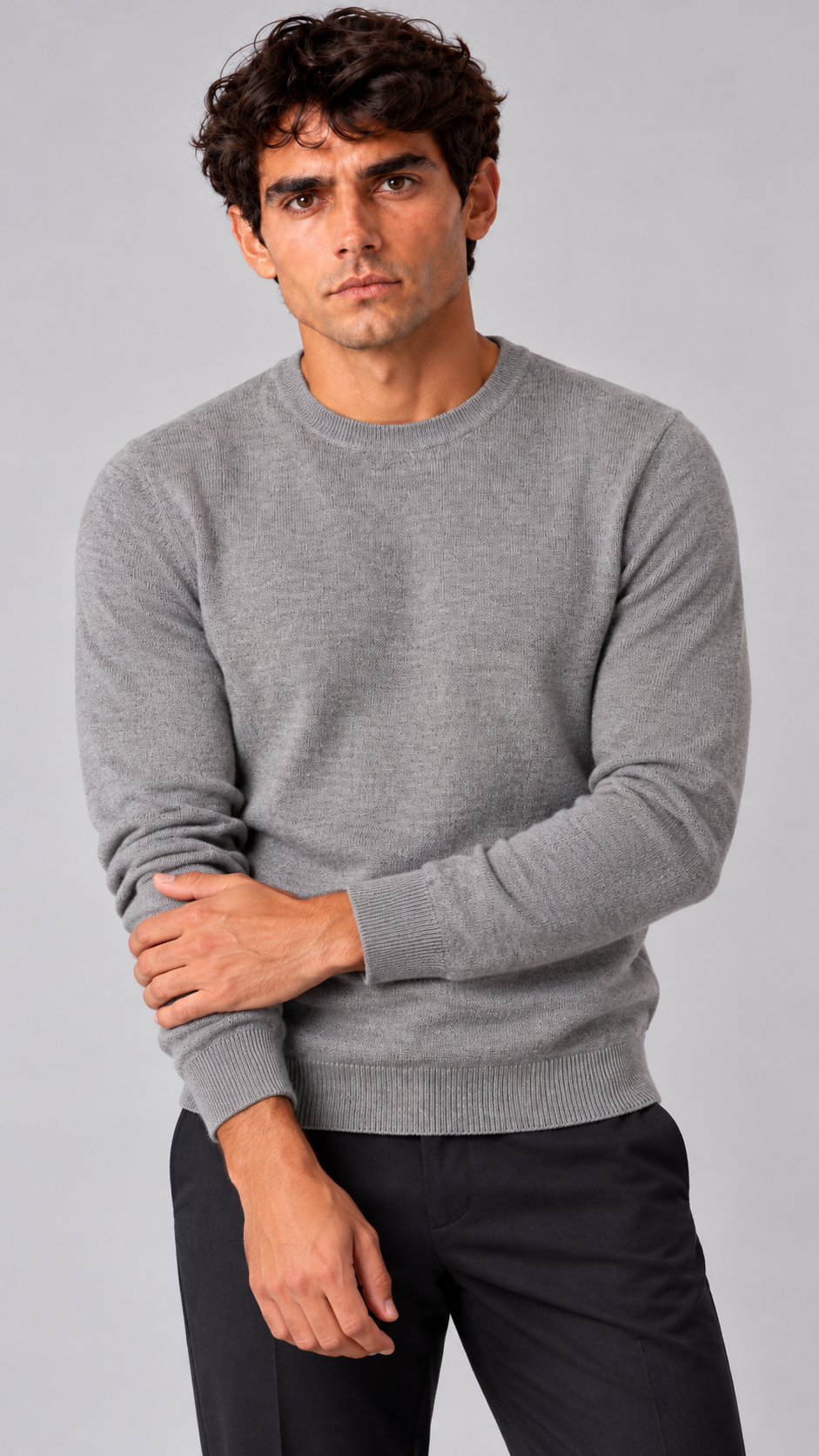 Maglia in lana merino grigio
